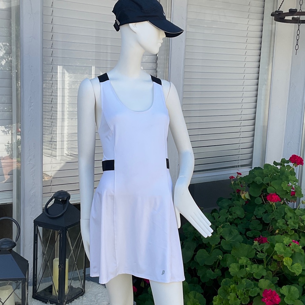 Prince White Tennis Dress with Black Accents